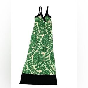 Micro Mesh Floral Dress Black Green Floral Size Small 100 % Nylon